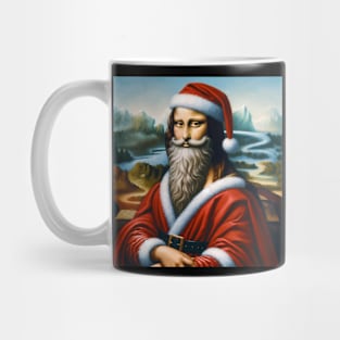 Santa Lisa: A Jolly Renaissance Mug